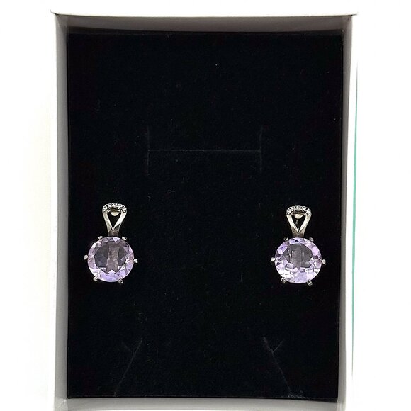 Jewelry - Sterling Silver 925 Amethyst Earrings – Elegant Purple Gemstone